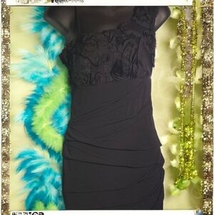 One Shoulder Black Dress By Valerie Bertnelli (Sz 4)